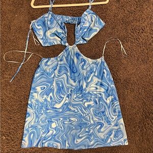 princess polly blue printed dress